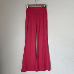 SHEIN Pant Women XS Pink Wide Leg Flare Pull On Stretch High Waist Casual Lounge